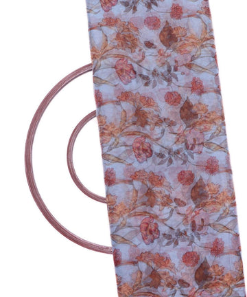 Light Blue Colour  Floral Print Organza Fabric